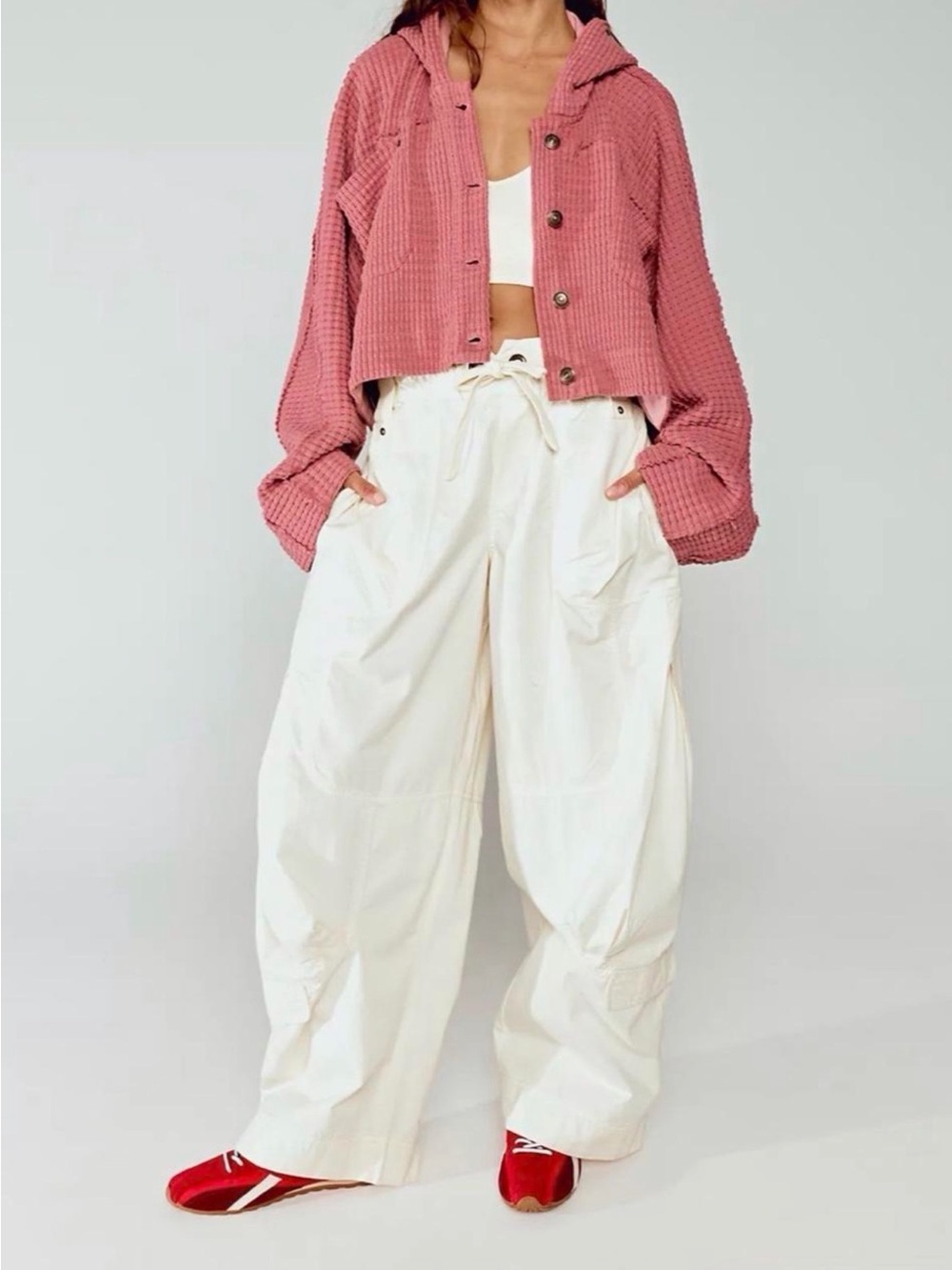 NWT Free People Onset Cargo Pull On Wide Leg Pants